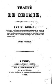 Cover of: Traité de chimie appliquée aux arts