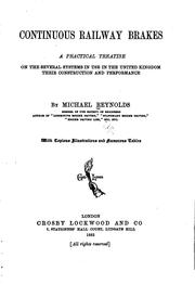Cover of: Continuous railway brakes by Reynolds, Michael