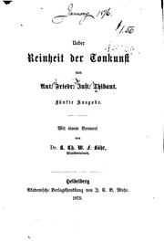 Cover of: Ueber Reinheit der Tonkunst