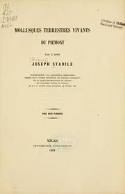Cover of: Mollusques terrestres vivants du Piémont. by Giuseppe Stabile