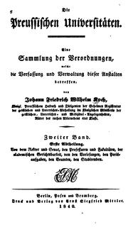Cover of: Die preussischen universitäten.: Eine sammlung der verordnungen, welche die verfassung und verwaltung dieser anstalten betreffen