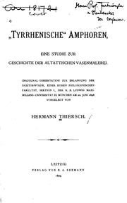 Cover of: "Tyrrhenische" amphoren: eine Studie zur Geschichte der altattischen Vasenmalerei