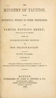 The ministry of Taunton by Samuel Hopkins Emery