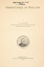 Cover of: Inheritance in poultry by Charles Benedict Davenport