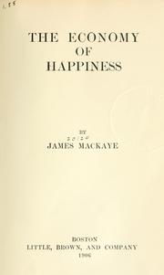Cover of: The economy of happiness