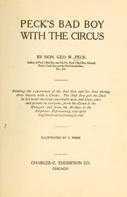 Cover of: Peck's bad boy with the circus by George Wilbur Peck