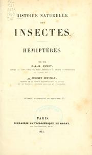 Cover of: Histoire naturelle des insectes. by Charles Jean-Baptiste Amyot