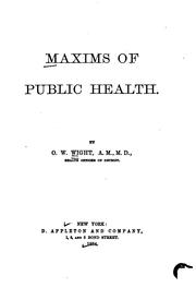 Cover of: Maxims of public health.