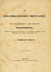 Cover of: Die südafrikanischen Crustaceen.: Eine Zusammenstellung aller bekannten Malacostraca ...