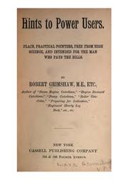 Cover of: Hints to power users. by Grimshaw, Robert