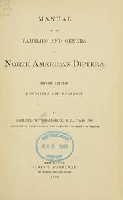 Cover of: Manual of the families and genera of North American Diptera.