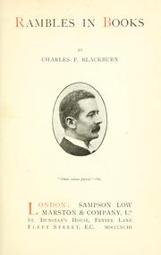 Cover of: Rambles in books | Charles Francis Blackburn