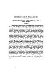 Cover of: Egyptological researches