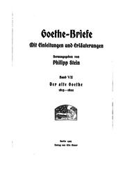 Cover of: Goethe-briefe by Johann Wolfgang von Goethe