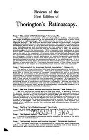 Retinoscopy (or shadow test) in the determination of refractions at one meter distance, with the plane mirror by Thorington, James