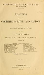 Cover of: Preservation of Niagara Falls (H.R. 18024): Hearings ... Fifty-ninth Congress, first session ...