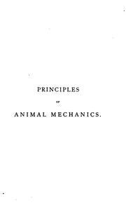 Cover of: Principles of animal mechanics.