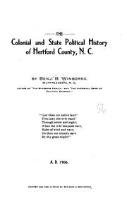 Cover of: The colonial and state political history of Hertford County, N.C.