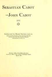 Cover of: Sebastian Cabot--John Cabot