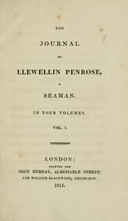 Cover of: The journal of Llewellin Penrose, a seaman.