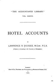 Cover of: Hotel accounts