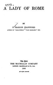 Cover of: A lady of Rome by Francis Marion Crawford