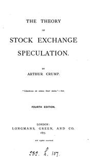 Cover of: The theory of stock exchange speculation.
