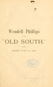 Cover of: Oration delivered in the Old South Church