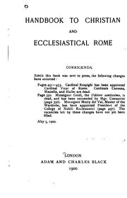 Cover of: Handbook to Christian and ecclesiastical Rome.