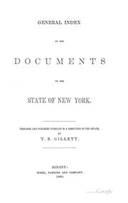 Cover of: General index to the documents of the state of New York [1777-1871] by New York (State). Legislature.