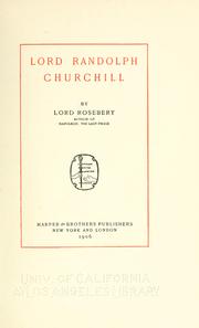 Cover of: Lord Randolph Churchill