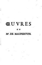 Cover of: Œuvres de Mr de Maupertuis.