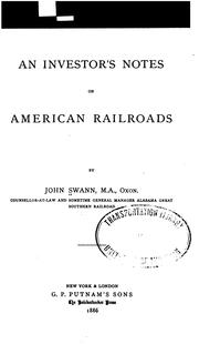 Cover of: An investor's notes on American railroads