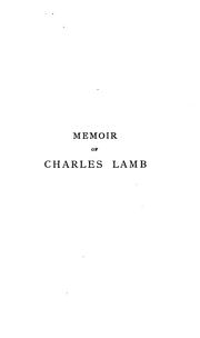 Cover of: Charles Lamb: a memoir