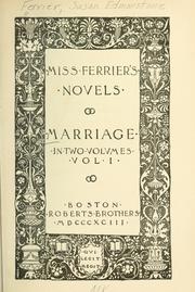 Cover of: Marriage ... by Susan Ferrier