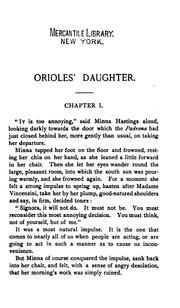Cover of: Orioles' daughter