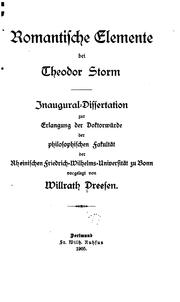 Cover of: Romantische Elemente bei Theodor Storm ...