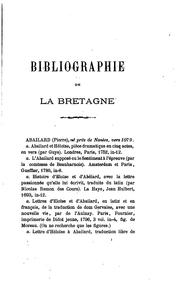 Bibliographie de la Bretagne, ou Catalogue général des ouvrages historique, littéraires et scientifiques parus sur la Bretagne by Frédéric Sacher