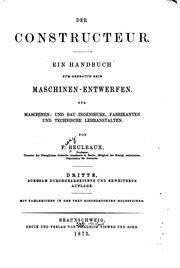 Cover of: Der Constructeur. by Franz Reuleaux