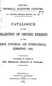 Cover of: Exposition universelle et internationale de Liége en 1905.