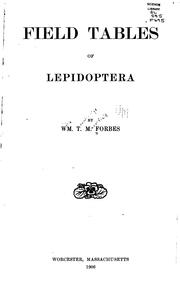 Cover of: Field tables of Lepidoptera