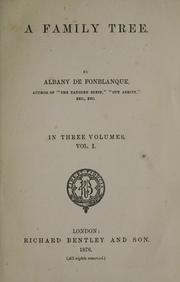 Cover of: A family tree by Albany De Fonblanque