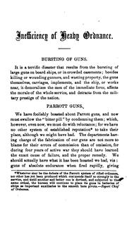 Cover of: Inefficiency of heavy ordnance in this country and everywhere, and about Parrott and other hooped guns