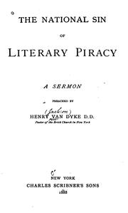 Cover of: The national sin of literary piracy: a sermon