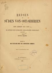 Cover of: Reisen im Süden von Ost-Sibirien in den Jahren 1855-1859, incl. by Gustav Ferdinand Richard Radde