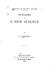 Cover of: Outlines of a new science.