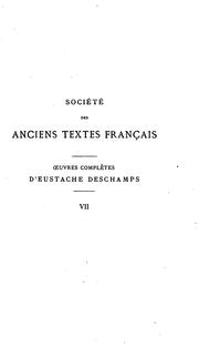 Cover of: Œuvres complètes de Eustache Deschamps