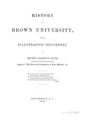 Cover of: History of Brown university: with illustrative documents.