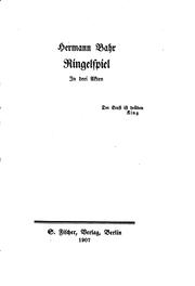 Cover of: Ringelspiel by Hermann Bahr