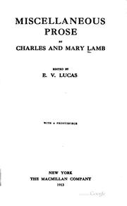 Cover of: The works of Charles and Mary Lamb by Charles Lamb